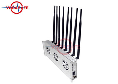 Silver Color Cell Phone Signal Jammer , Mobile Phone Blocking Device Adjustable Jamming Range