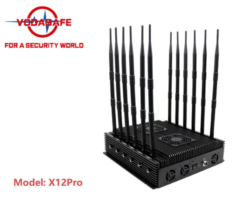 Купить диапазона X12Pro Jammer сигнала наивысшей мощности 93W неподвижные 12 защищая радиус 80 метров online manufacture
