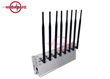 Silver Color Cell Phone Signal Jammer , Mobile Phone Blocking Device Adjustable Jamming Range