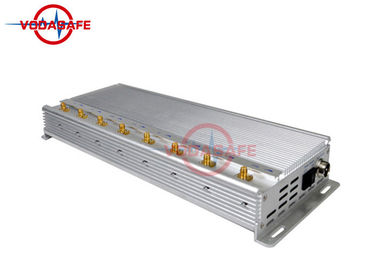 Silver Color Cell Phone Signal Jammer , Mobile Phone Blocking Device Adjustable Jamming Range