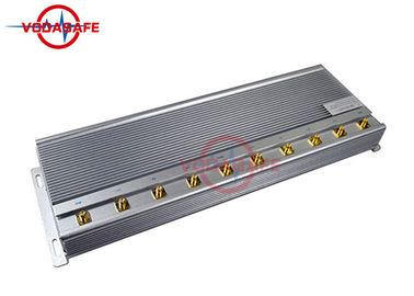 Silver Color Fixed Mobile Phone Signal Jammer With 10 Different Frequencies