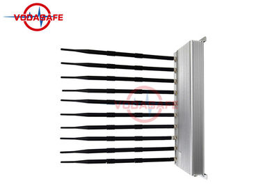 Silver Color Fixed Mobile Phone Signal Jammer With 10 Different Frequencies